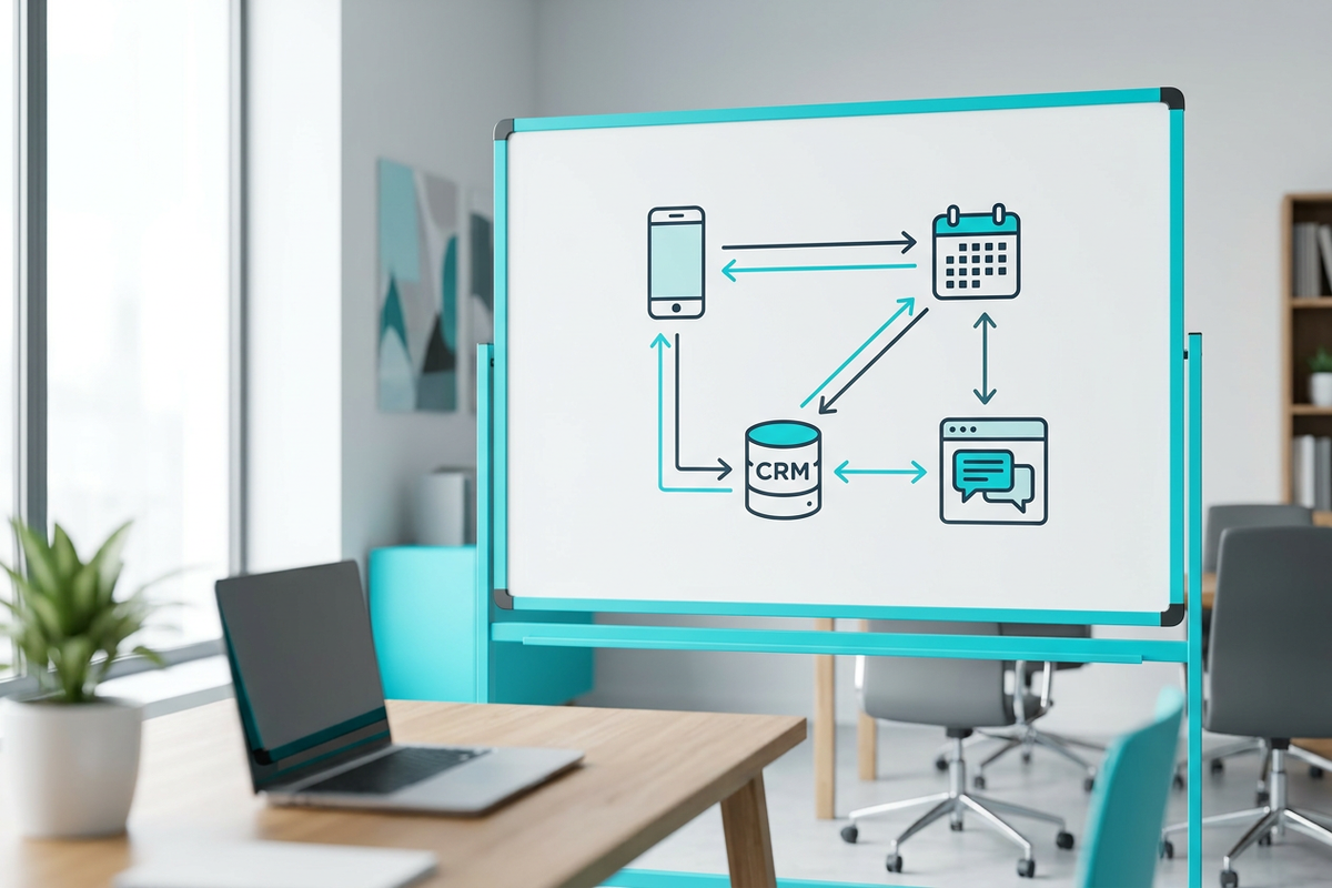 Simple visual of an AI data flow map for a small business