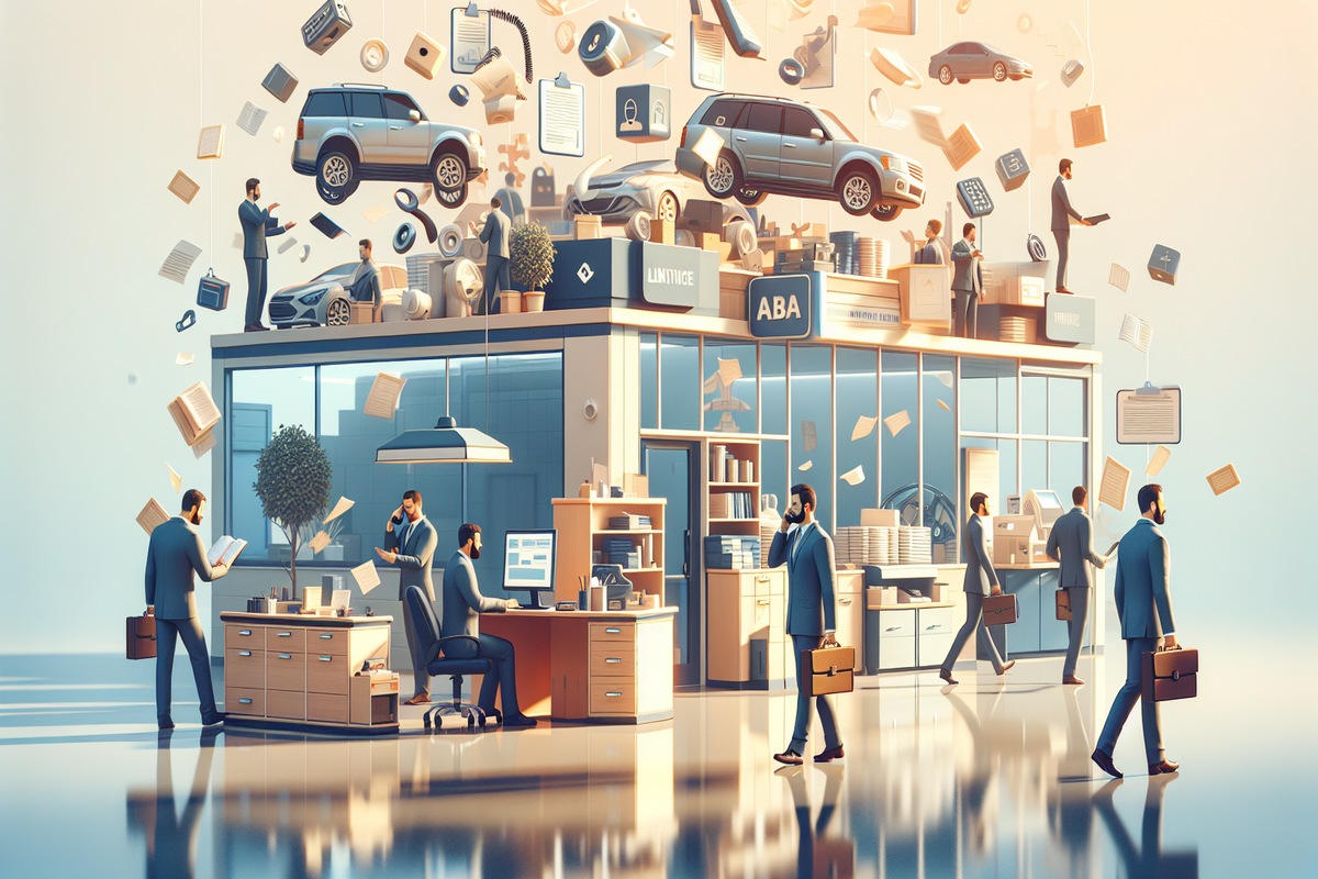 Busy auto shop front desk during rush hour