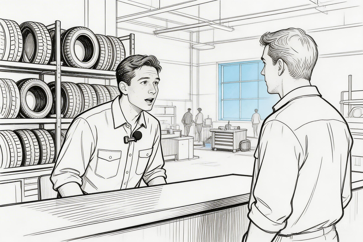 In-person counter conversation captured with a wearable voice device