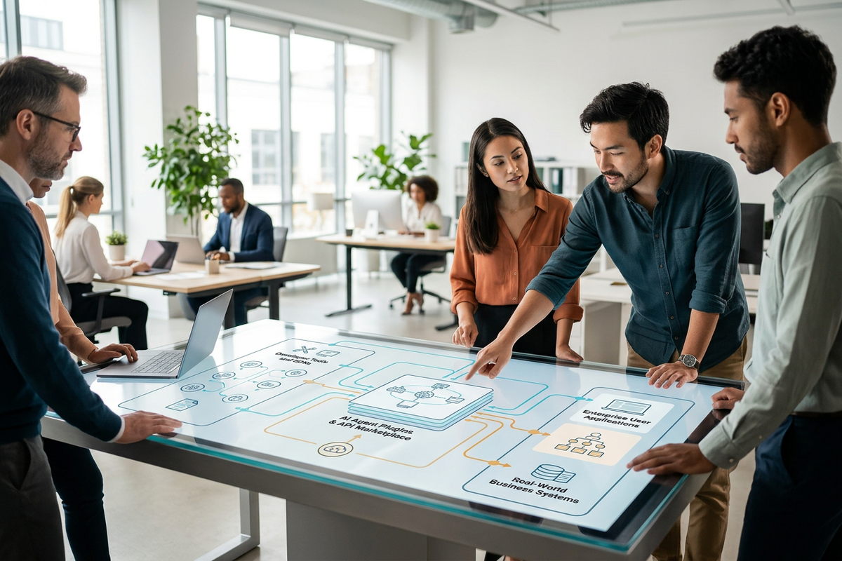 Infographic showing the emerging AI agent ecosystem and platform layers