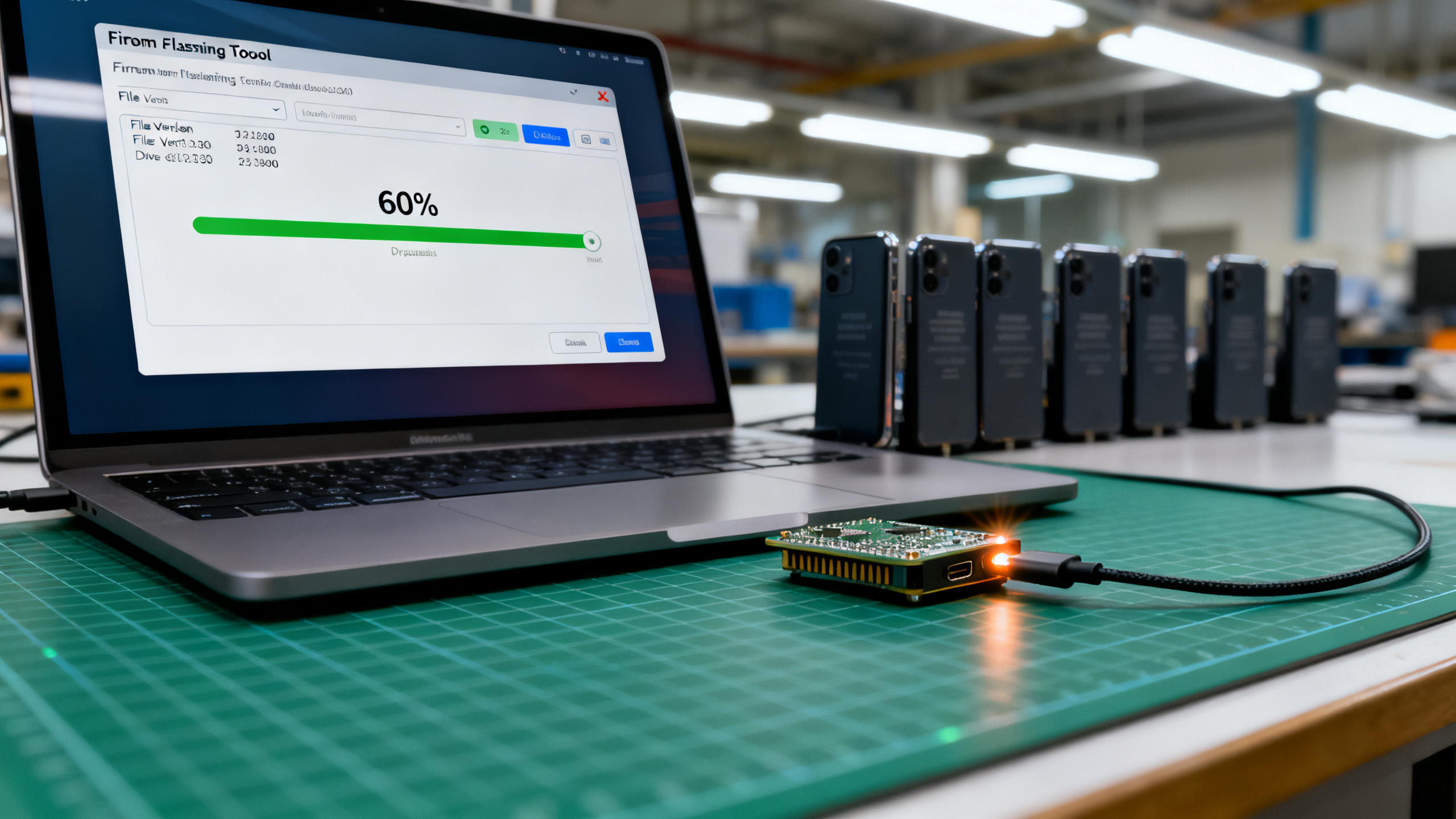 Firmware flashing progress