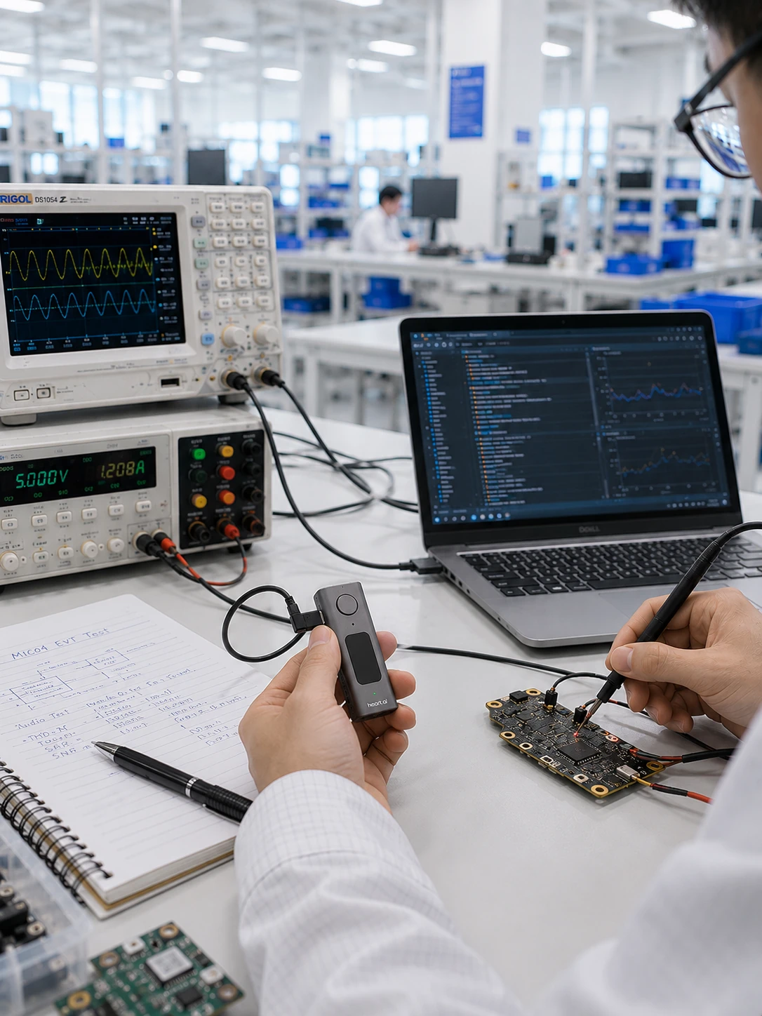 Engineer running testing and validation to catch integration issues
