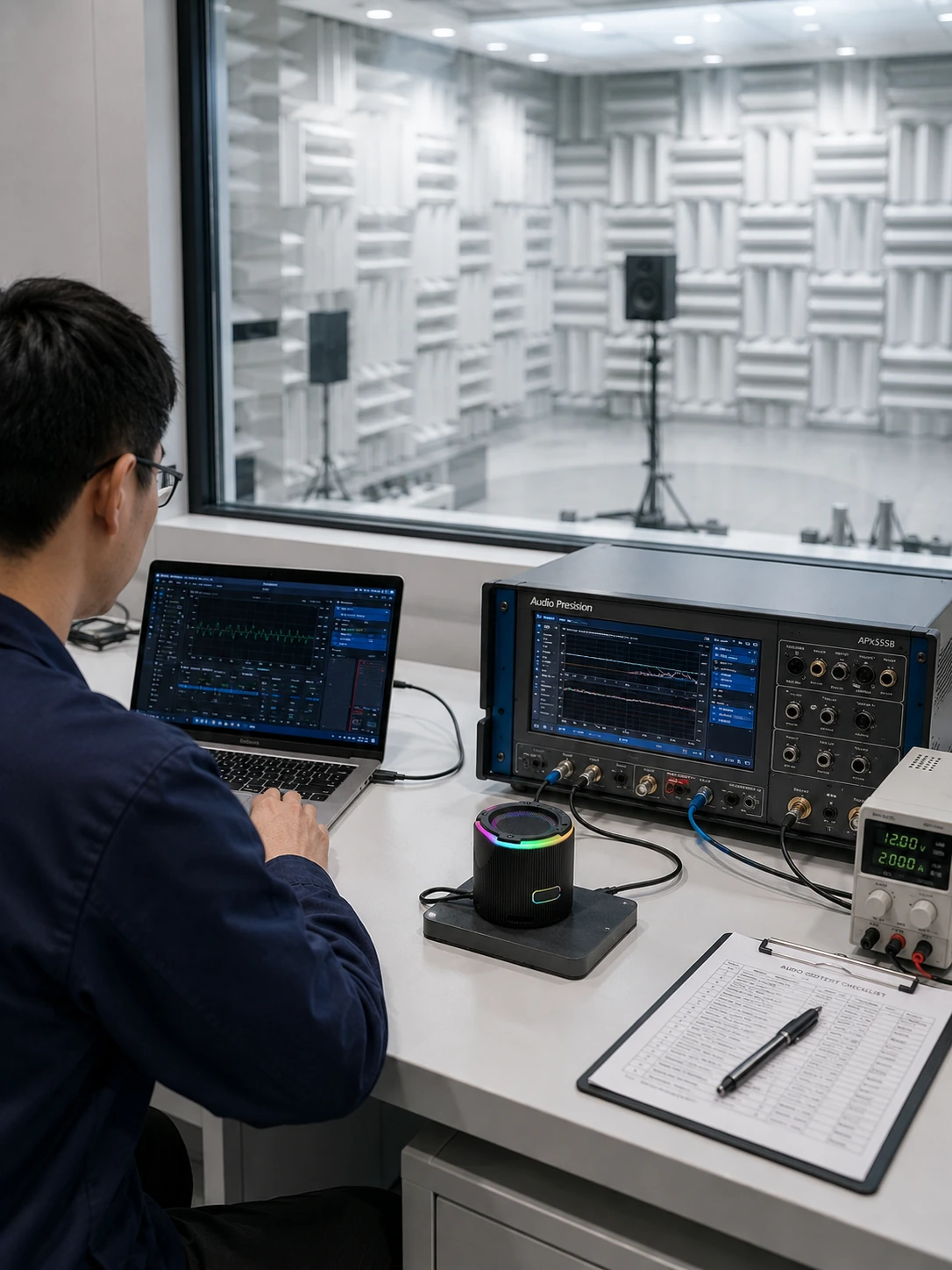 Automated optical inspection of audio DSP hardware