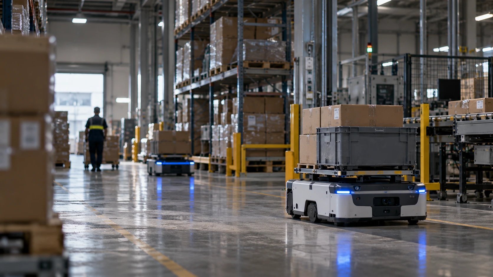 Industrial robotics hardware: edge compute, sensing, connectivity and production electronics for AMRs, warehouse robots and inspection systems